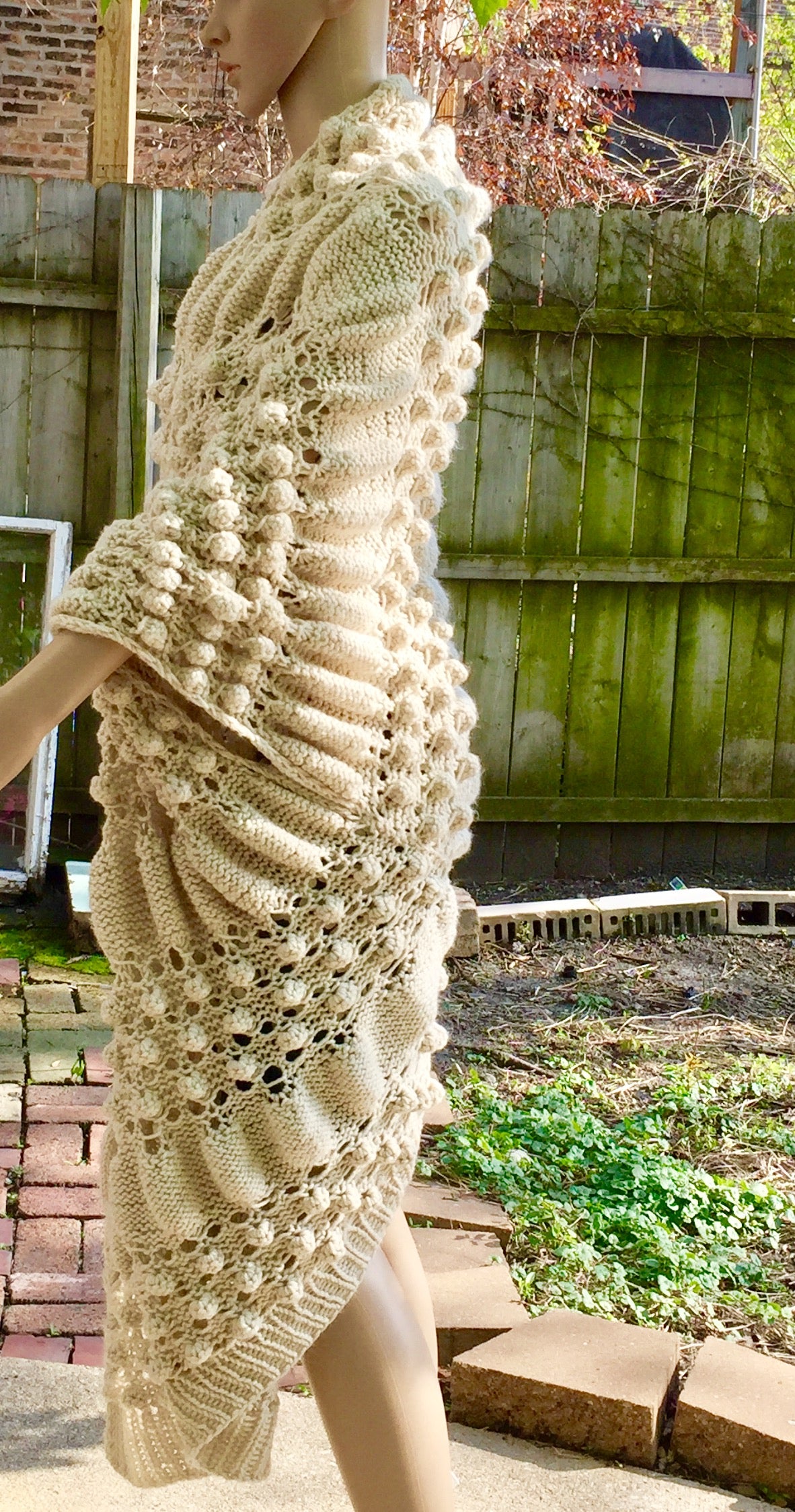 Hand Knit Lace Wrap