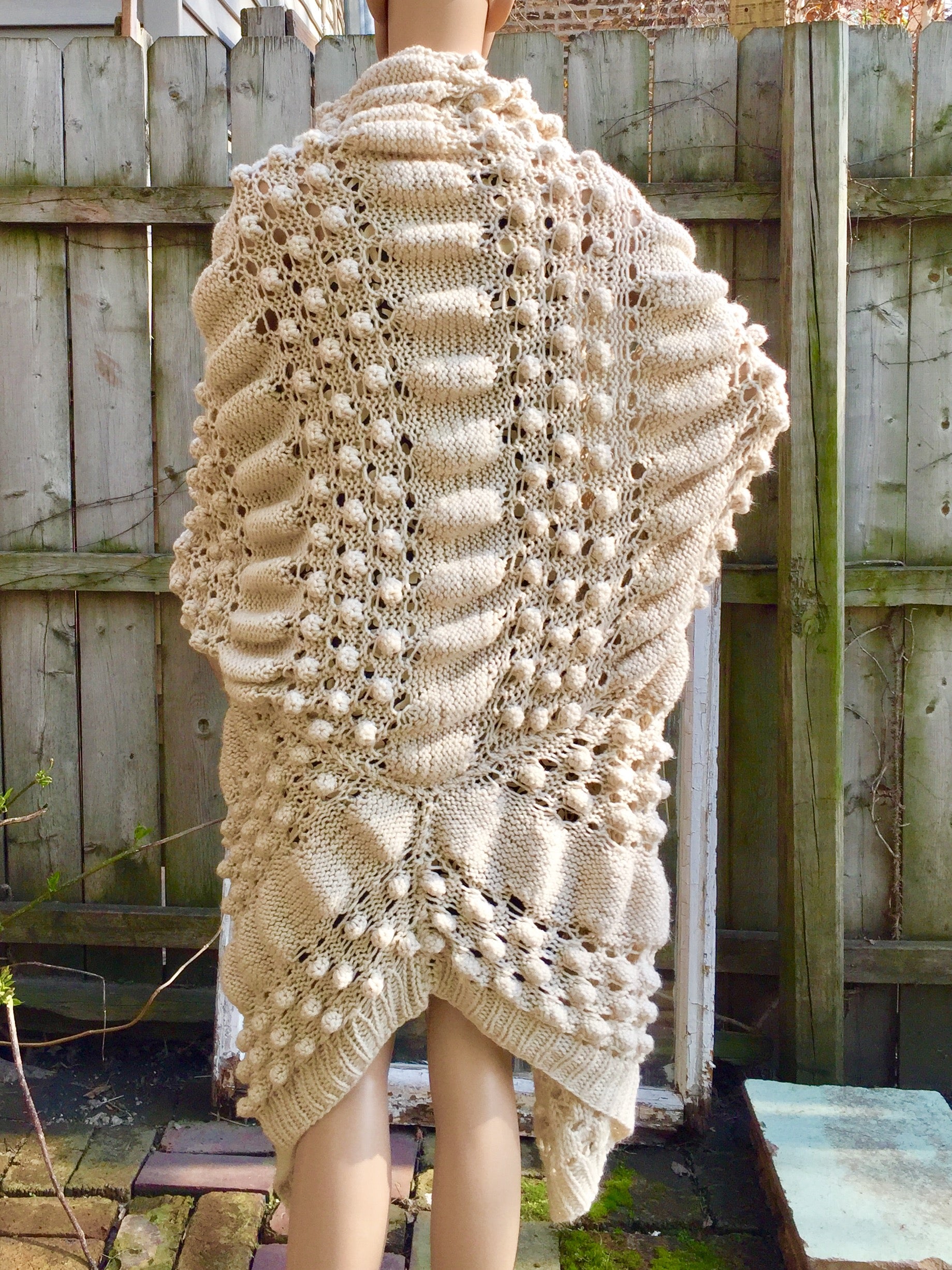 Hand Knit Lace Wrap